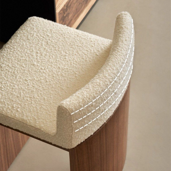 GHAIL Modern Solid Wood Vanity Stool