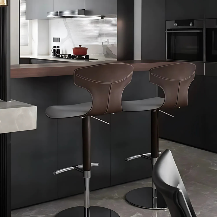 NORDIK Modern Leather Bar Stool