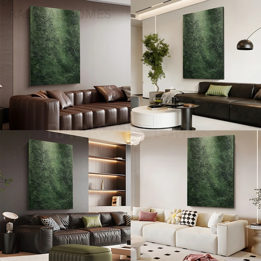 VERDARA Modern Textured Moss Canvas Art - Radical Homes Singapore