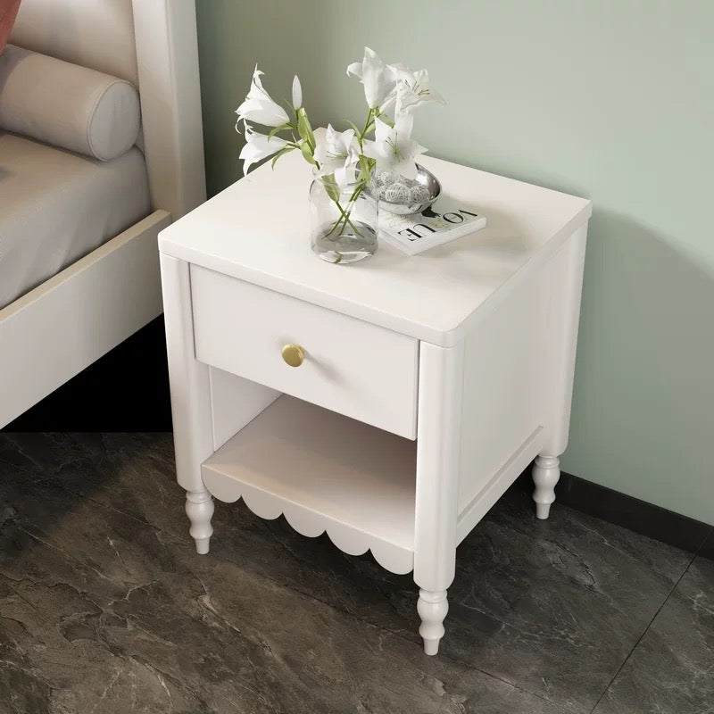 CALVIR Modern Solid Wood Bedside Table