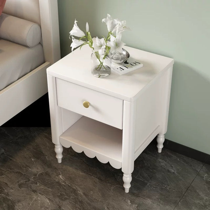 CALVIR Modern Solid Wood Bedside Table