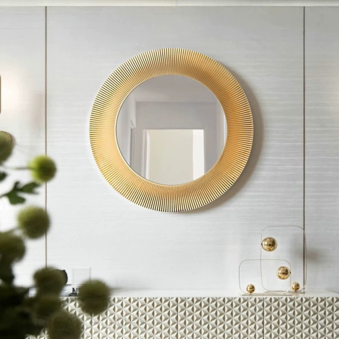 DARLEN Modern Textured Round Wall Mirror