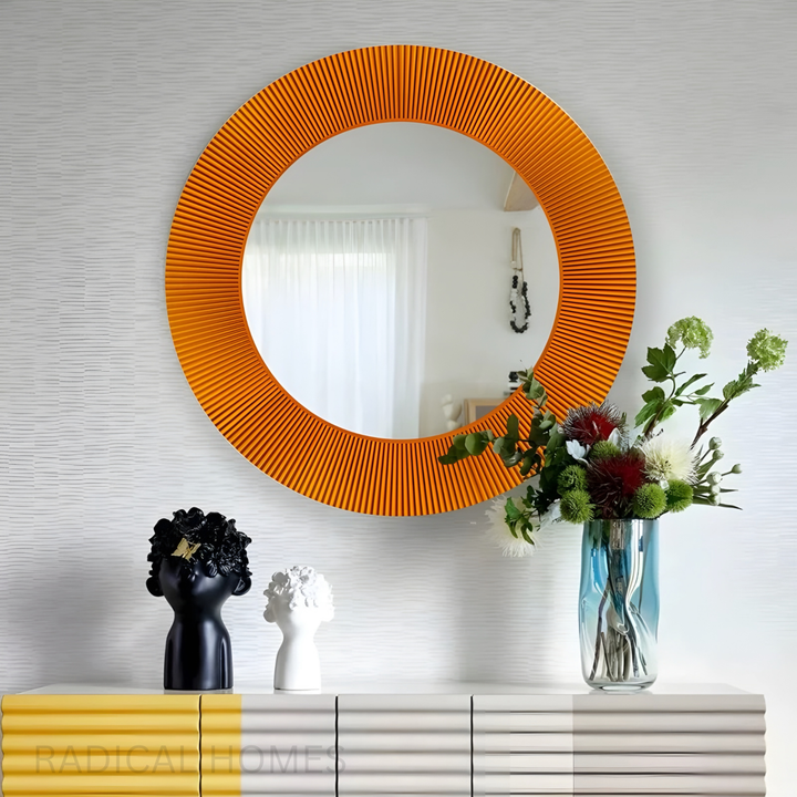 DARLEN Modern Textured Round Wall Mirror