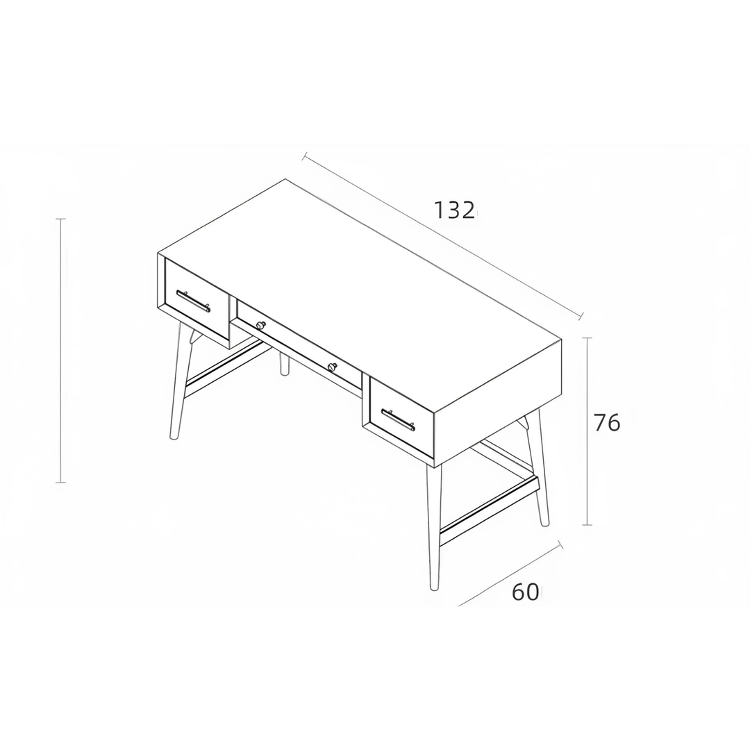 LENDEN Modern Solid Wood Study Table