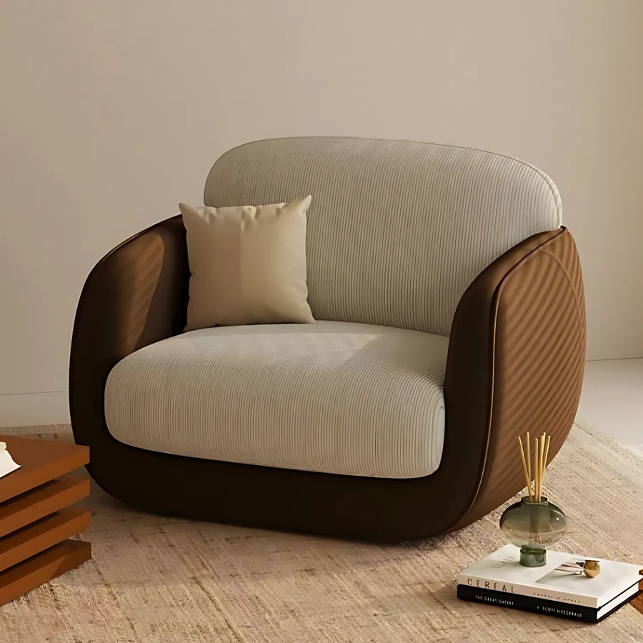 AIDA Modern Fabric Lounge Chair - Radical Homes Singapore