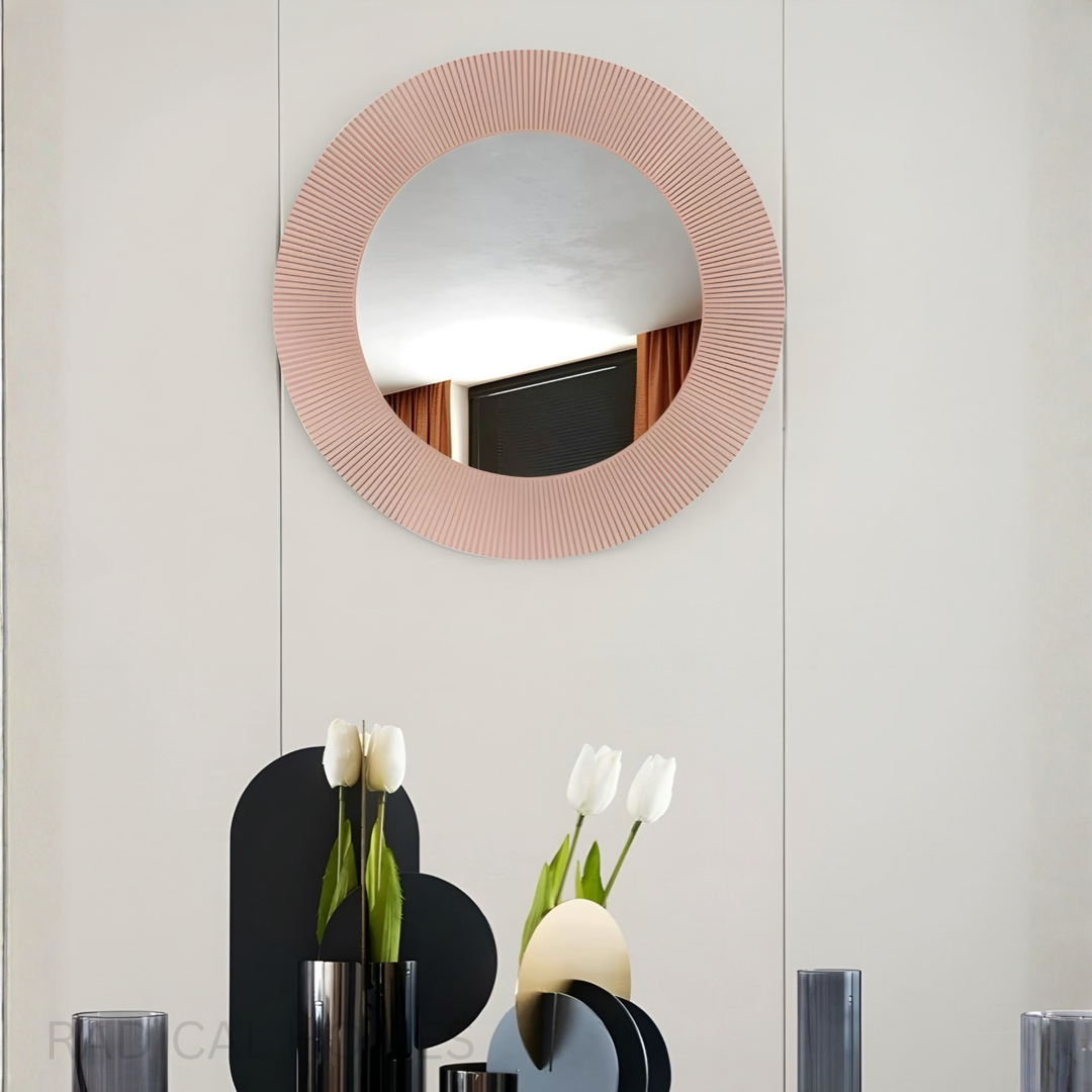 DARLEN Modern Textured Round Wall Mirror