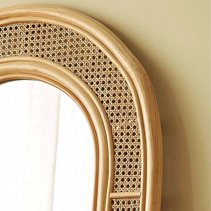 AUFREI Modern Full Length Rattan Mirror