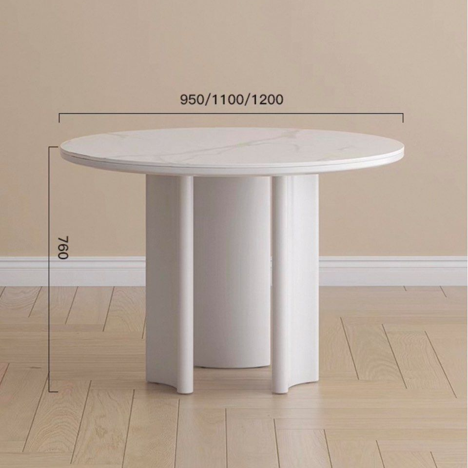 MYSA Modern Sintered Stone Round Dining Table