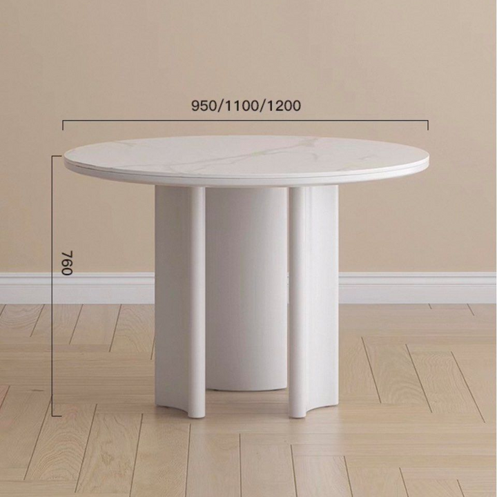 MYSA Modern Sintered Stone Round Dining Table