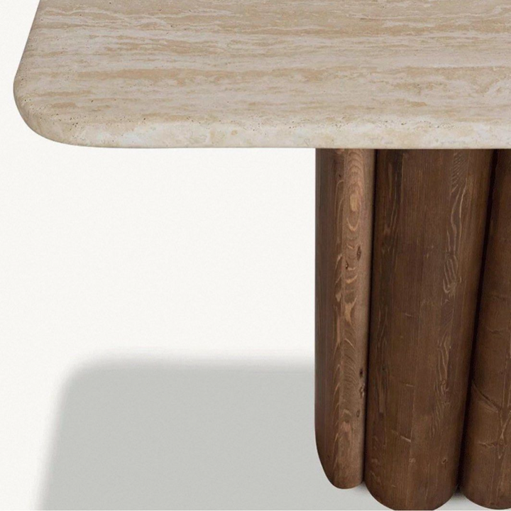 FOREI Modern Travertine Console Table