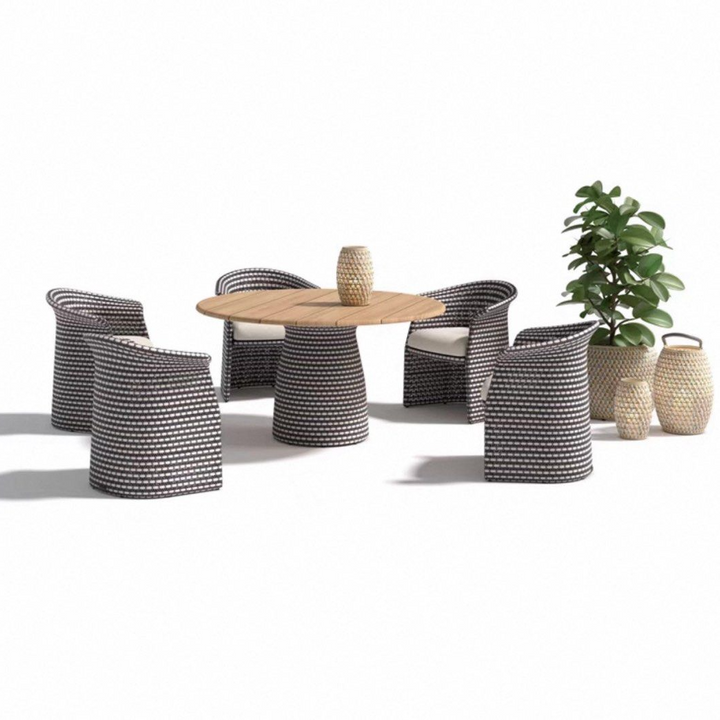 VAFAIA Modern Teak Wood Outdoor Table & Chairs