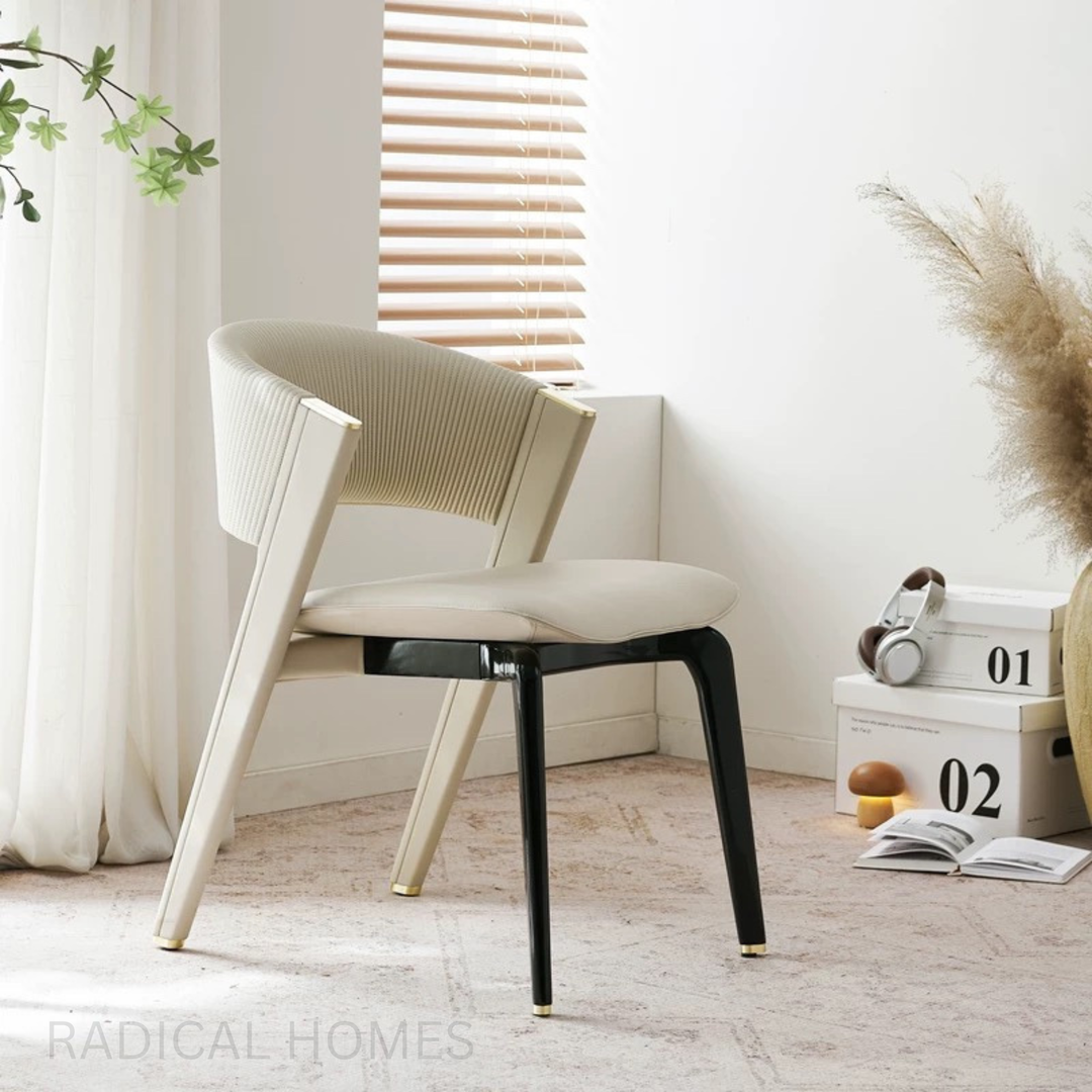 VALENCH Modern Leather Dining Chair - Radical Homes Singapore