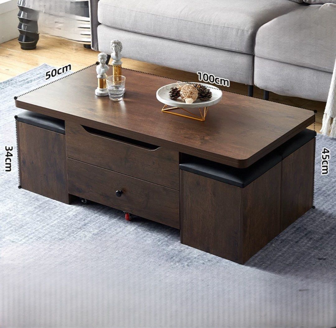 TWALEN Modern Extendable Storage Coffee Table
