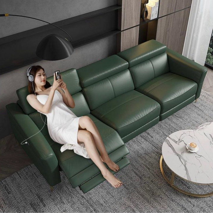AUTORA Sectional Electric Recliner Leather Sofa