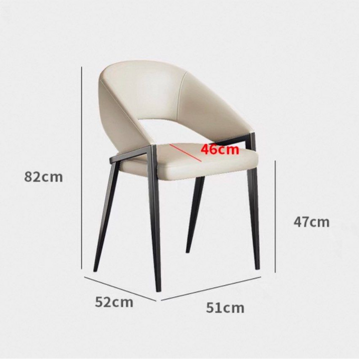 MOKIERA Modern Leather Dining Chair - Radical Homes Singapore