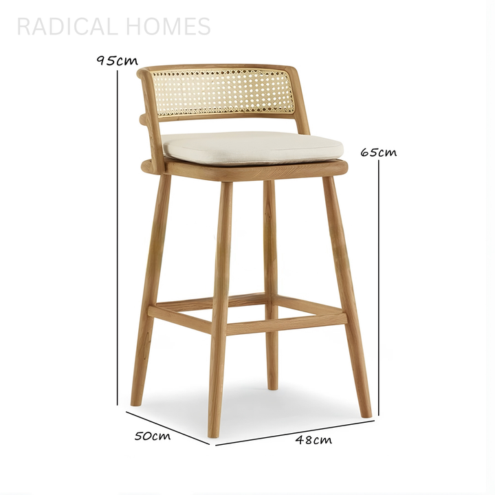 ALVREN Modern Rattan Bar Chair - Radical Homes Singapore