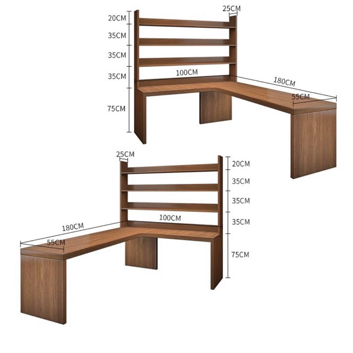 DOLB Modern Study Table With Display Shelves
