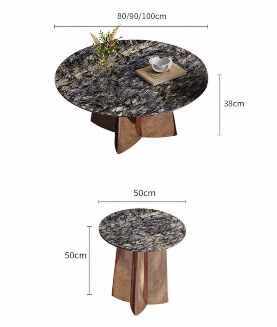 DOEL Modern Marble Round Coffee Table