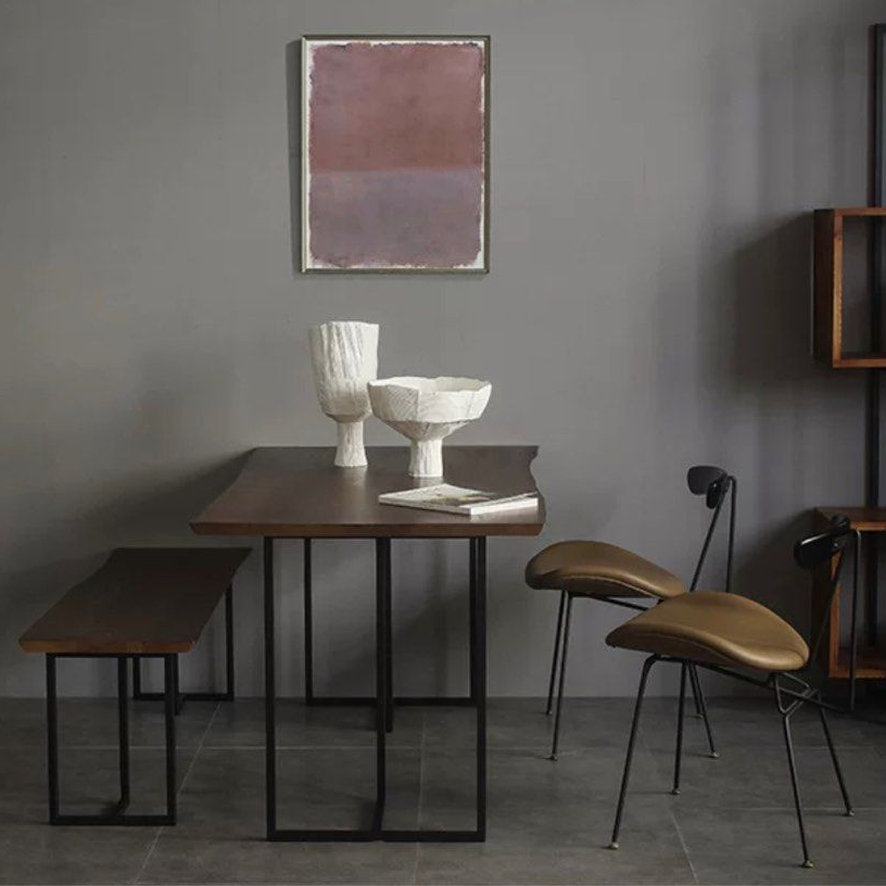 HOLMES Industrial Solid Wood Dining Table