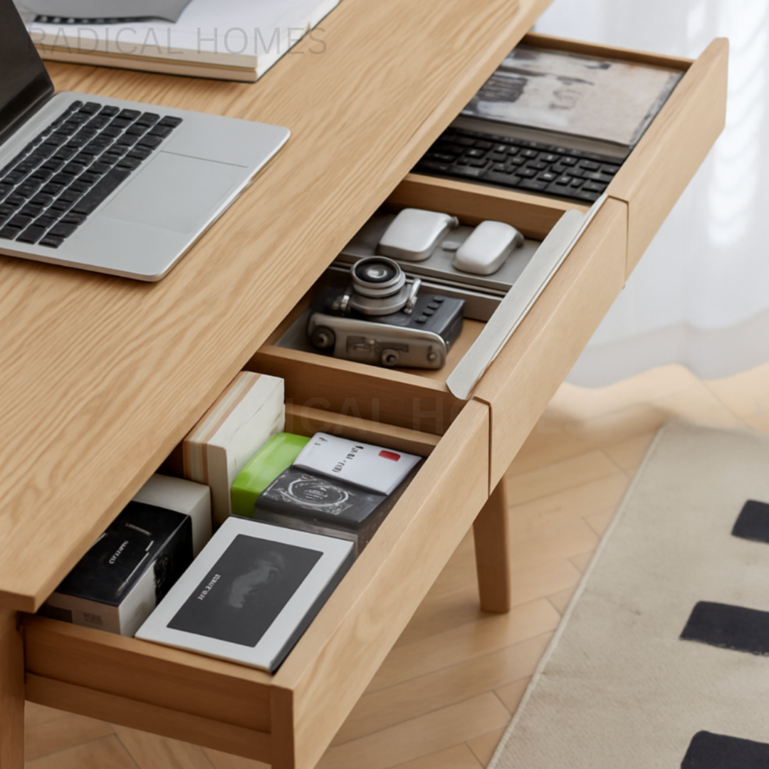 OKY Modern Solid Wood Study Table - Radical Homes Singapore