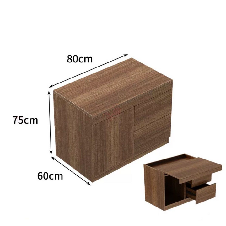 BARZINI Modern Pull-Out Study Table Cabinet