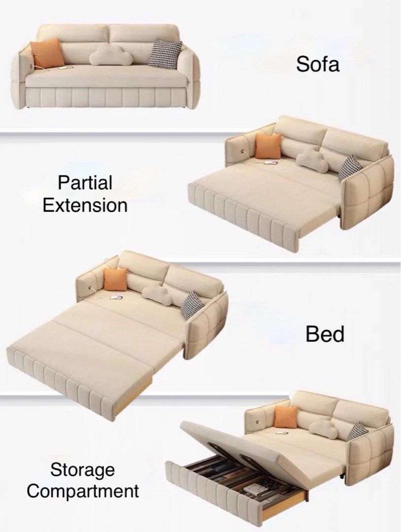 VERANDO Modern Leathaire Storage Sofa Bed