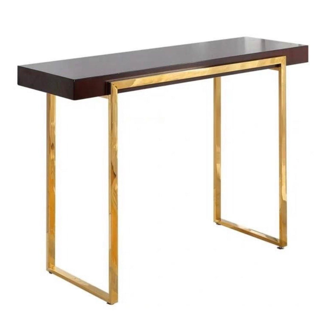 THALES Modern Chrome Gold Console Table