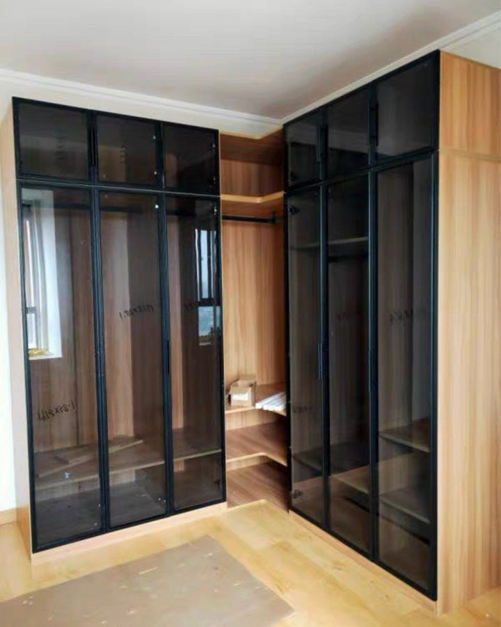 MARCIA Modern Rustic Glass Wardrobe
