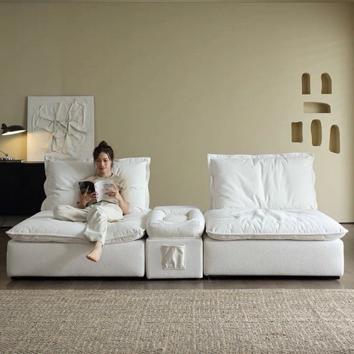 PALVANI Modern Boucle Slider Sofa