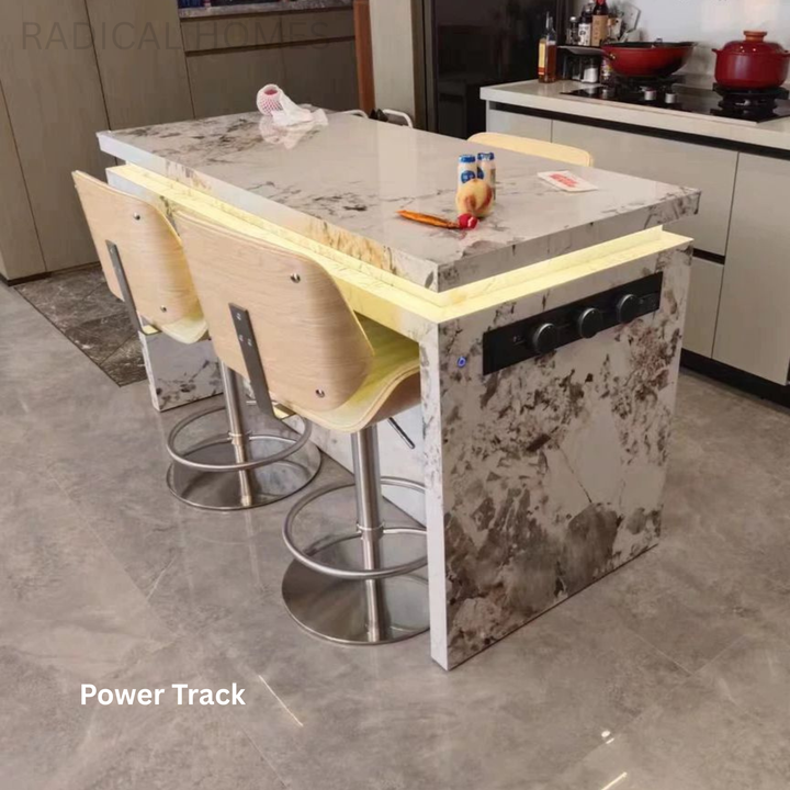 CALVANO Modern Sintered Stone Island Bar Table - Radical Homes Singapore