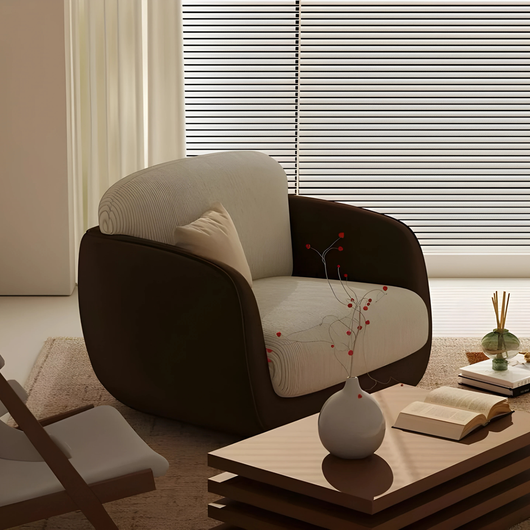 AIDA Modern Fabric Lounge Chair - Radical Homes Singapore