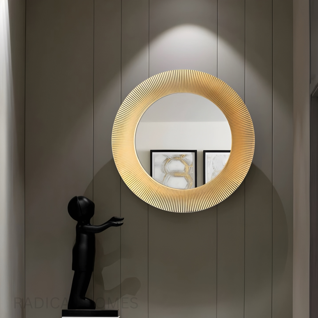 DARLEN Modern Textured Round Wall Mirror