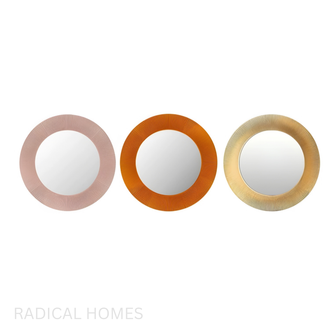 DARLEN Modern Textured Round Wall Mirror