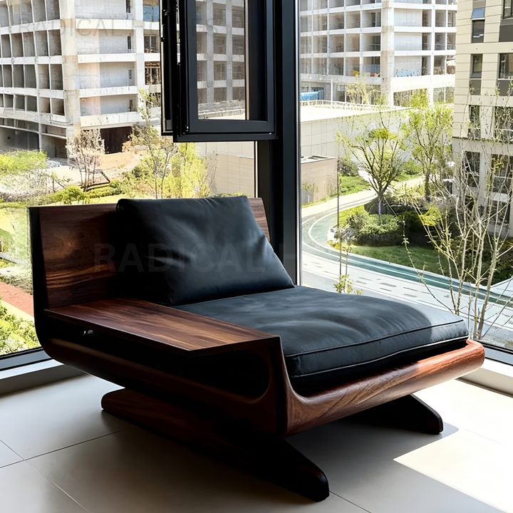LOSA Black Walnut Wood Sofa Chair - Radical Homes Singapore