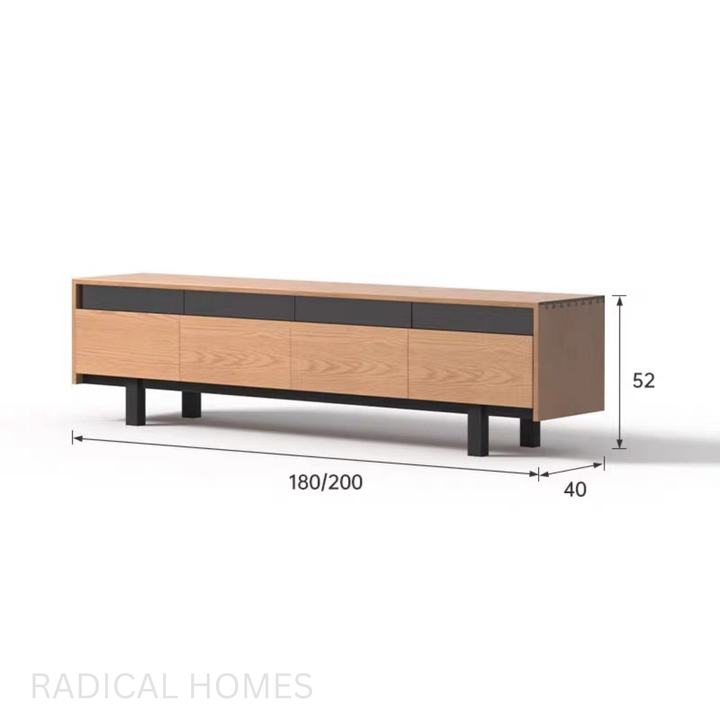 SKRU Modern Solid Wood TV Console