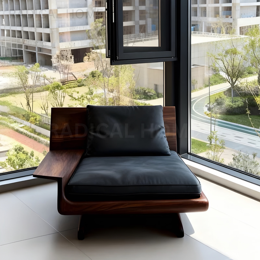 LOSA Black Walnut Wood Sofa Chair - Radical Homes Singapore