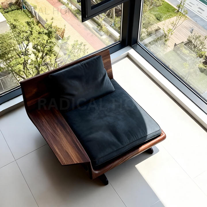 LOSA Black Walnut Wood Sofa Chair - Radical Homes Singapore