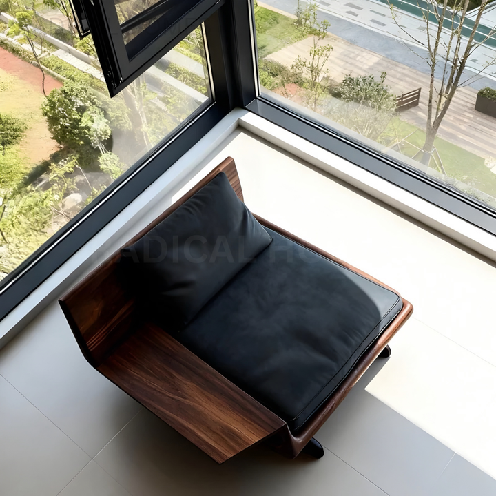 LOSA Black Walnut Wood Sofa Chair - Radical Homes Singapore