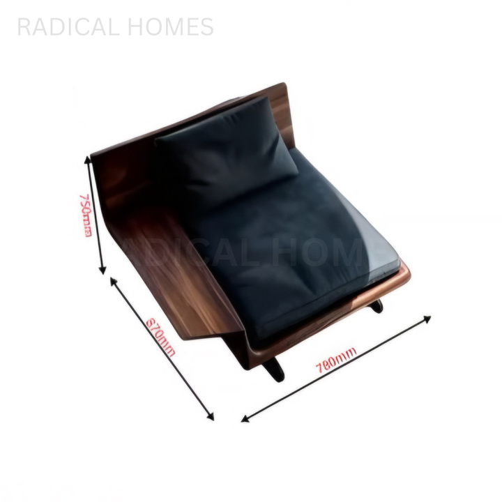 LOSA Black Walnut Wood Sofa Chair - Radical Homes Singapore