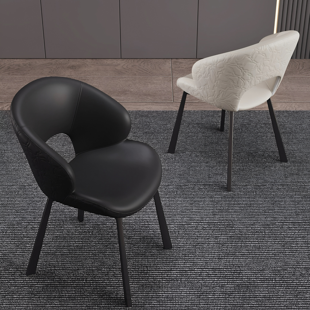 LUCENTO Modern Scratch Proof Leather Dining Chair - Radical Homes Singapore