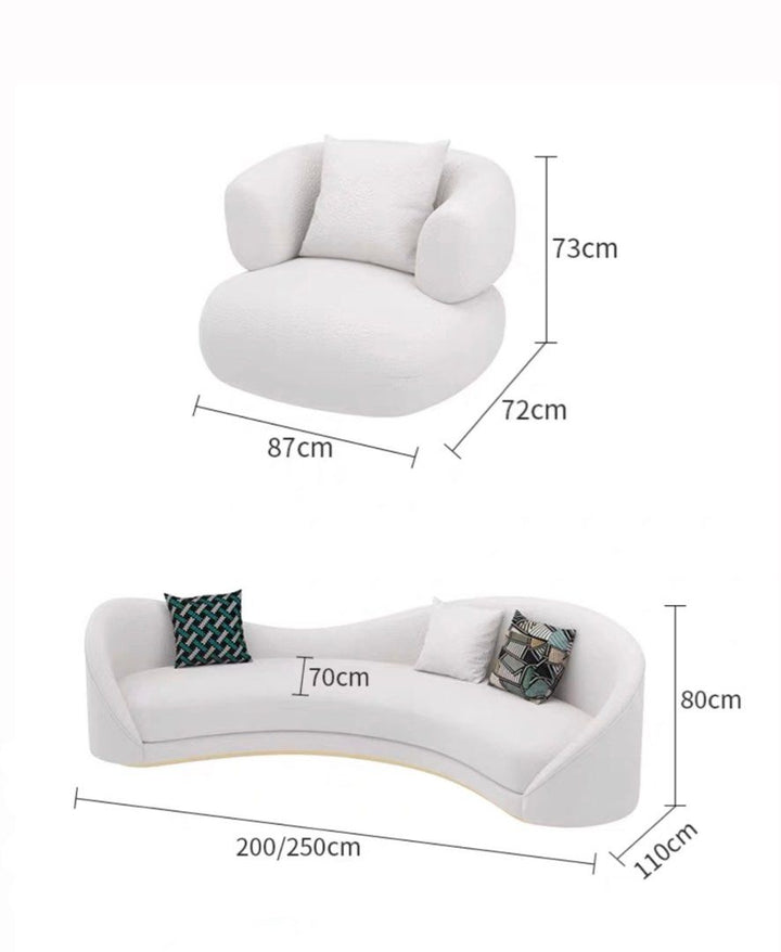 BAYOR Modern Curved Sofa