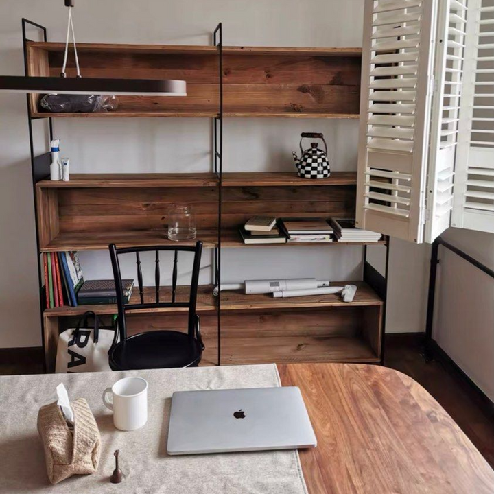 TADEU Modern Solid Wood Display Shelf
