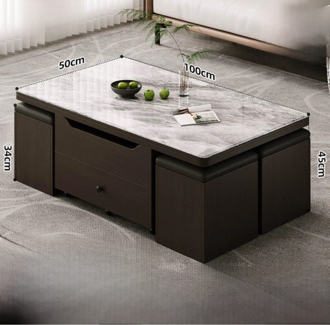 TWALEN Modern Extendable Storage Coffee Table