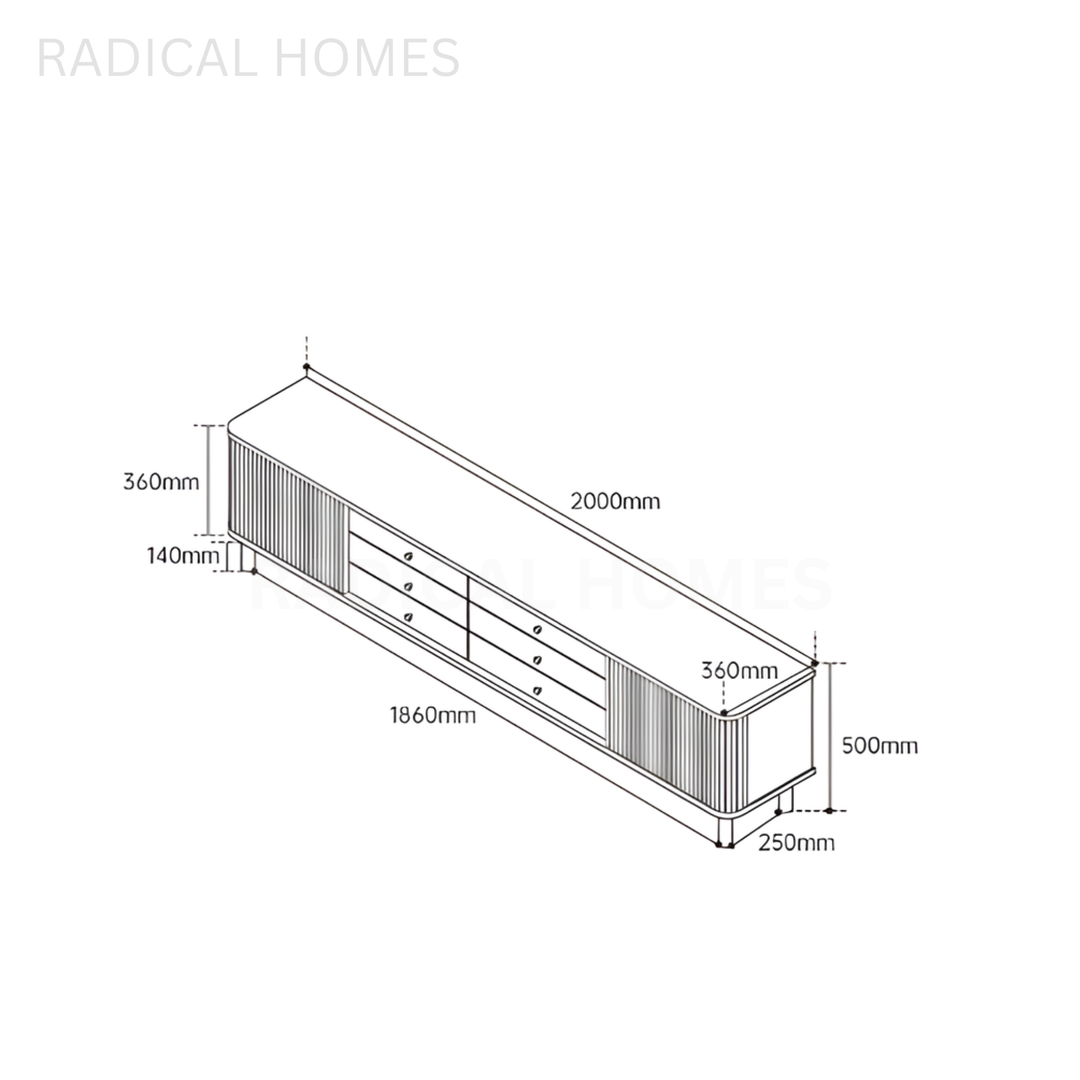 DRIGO Modern Solid Wood TV Console - Radical Homes Singapore
