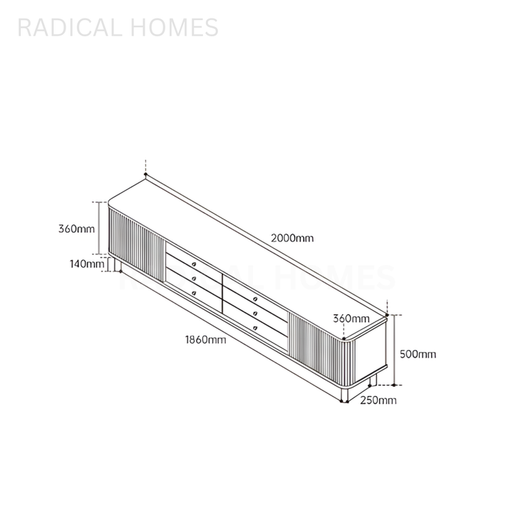 DRIGO Modern Solid Wood TV Console - Radical Homes Singapore