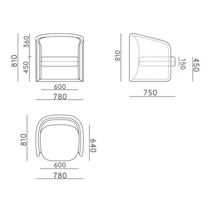JAYDEN Modern Leather Armchair