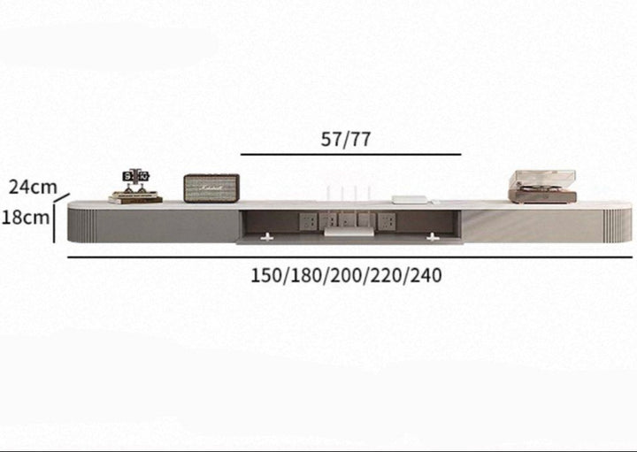 JISYA Modern Sintered Stone Floating TV Console