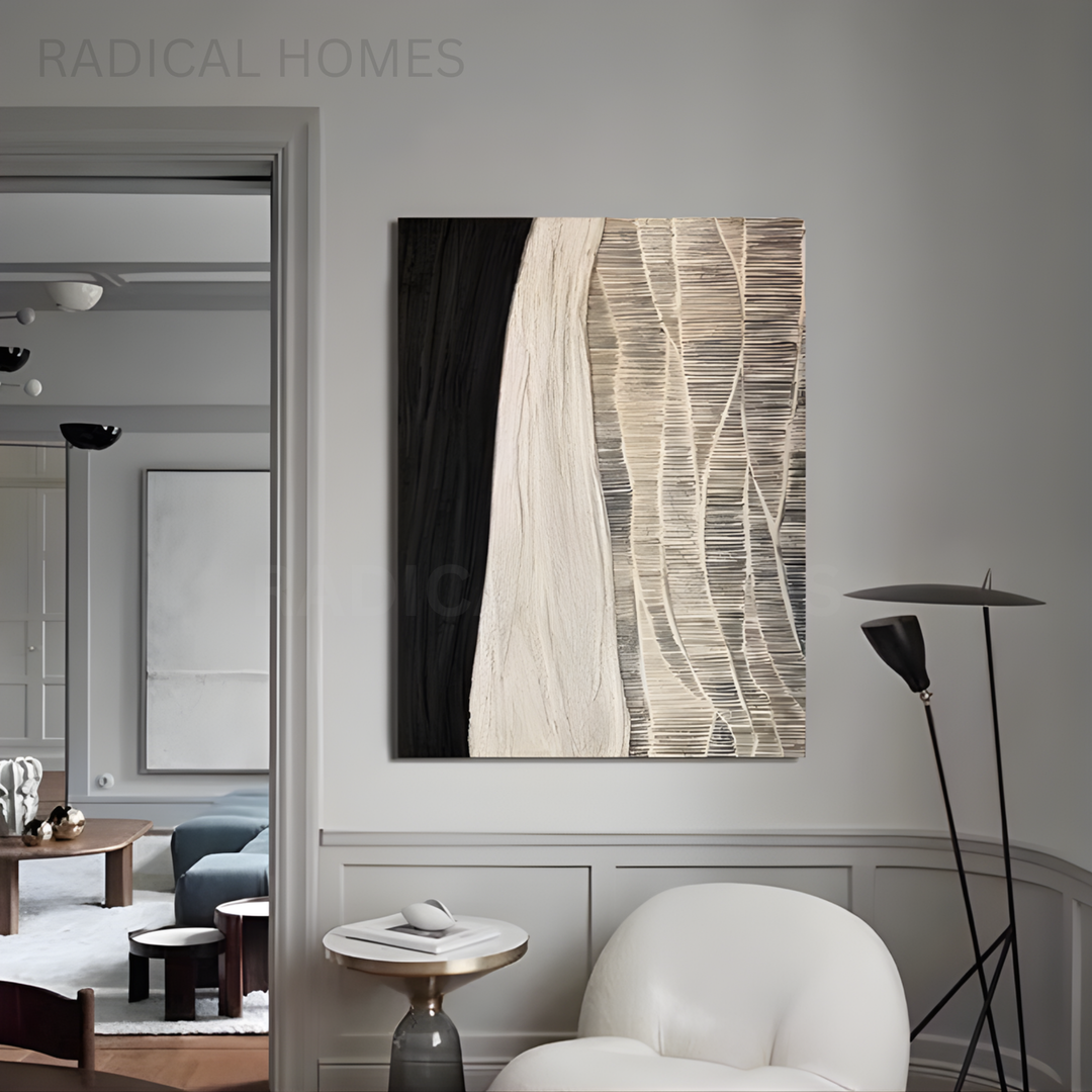 YEN Pure Hand-Painted Minimalist Abstract Oil Painting - Radical Homes Singapore