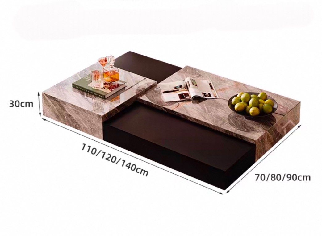 TRISTOA Modern Sintered Stone Coffee Table