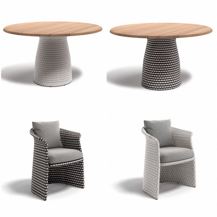 VAFAIA Modern Teak Wood Outdoor Table & Chairs